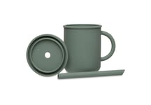 Jollein Drickmugg + Sugrör Silikon Ash Green