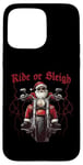 Coque pour iPhone 15 Pro Max Ride or Sleigh Cool Biker Père Noël Vacances