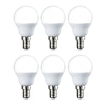 Amazon Basics Lot de 6 petites ampoules LED rondes P45 Culot Edison à vis E14 5.5 W (équivalent 40 W) Blanc chaud Intensité non variable