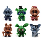 6Pcs SET FNAF Five Nights At Freddy's Bonnie Foxy Figure Toys Model Cake Topper