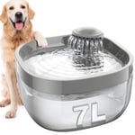 FEELNEEDY 7L Fontaine à Eau pour Chat et Chien avec 2 Filtres, Distributeur Eau Chat avec Pompe Ultra Silencieuse pour Plusieurs Chats, Chiens, Animaux De Compagnie