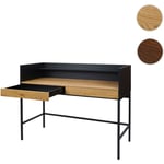 Bureau HWC-J79 - table d'ordinateur de bureau - tiroir 120x50cm bois métal - aspect chêne