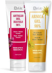 Dulàc - Arnica Gel 98% 100ml + Devil's Claw Gel 98% 100ml Kit - Extra Strong and Complete 2 Pack for Bruising and Swelling, Arnica and Devil's Claw Set for Muscle and Joint Made in Italy