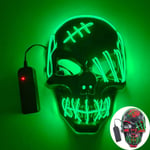 Uusi hauska LED Neon EL Wire Light Up Mask Halloween Masquerade Carnival Party Rave pääsiäisasu Cosplay hehkuva naamio