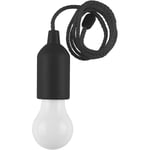 Dragkedjelampa - Bärbar LED-hängande glödlampa för utomhus/inomhusbelysning för camping, garage, uteplats och tältbelysning (svart) - 75-WL2030