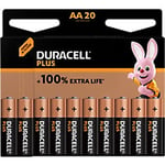 Duracell Battery Plus 100 AA 2900 mAh Alkaline 1.5 V Pack of 20