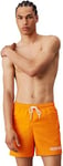 Calvin Klein Short de Bain Homme Medium Drawstring Print Mi-Long, Orange (IP Water Reactive AOP), S