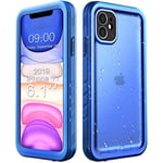 Cozycase for iPhone 11 Waterproof Shockproof Case with Screen/Camera Protector - Unbreakable/Heavy Duty/Front and Back Cover 【360 Full Body Military Protective】 Underwater Dustproof Hard Bumper - Blue