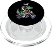 Pat Funny Alligator Moto Design pour garçon Nom Pat PopSockets PopGrip pour MagSafe