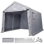 Mophorn - vevor Abri de Jardin, Tente de Rangement Garage Exterieur 304,8x304,8x259,1 cm Toutes Saisons avec Porte a Fermeture Eclair Enroulable,