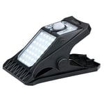 Grundig Lumiere Solaire Exterieur Clip - Lampe Solaire avec Capteur de Mouvement - Lampe Exterieur à Lumière Blanche Froide - 3 Modes de Lumière Différents - Autonomie de la Batterie 6-8 Heures