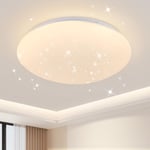 Kowanie Plafonnier LED Chambre à coucher - Ø25cm Lampe de chambre à coucher Ciel étoilé Blanc chaud 12W 3000K Eclairage de plafond Petit rond Lampe de chambre d'enfant pour cuisine bureau chambre