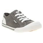 Womens Rocket Dog Grey Jazzin Fable Pu Trainers Flats Lace Up