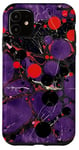 Coque pour iPhone 11 Violet Abstrait Pois avec Bizarre Rouge Noir Naturel