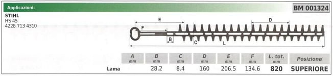 Lame Supérieure STIHL Taille-Haie HS 45 001324