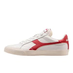 Diadora Shoes Melody Leather Dirty Trainers Leather White Red Man