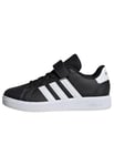 adidas Grand Court 2.0 Shoes Children Chaussures de Tennis, Core Black/Cloud White/Core Black, 30.5 EU