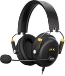 Casque de jeu pour PS4 Xbox 1, casque supra-auriculaire avec réduction du bruit et basses lourdes avec rétractable, casque filaire PC avec microphone 7.1, son surround 7.1, casque USB pour