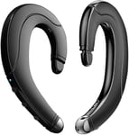 Casque Bluetooth sans fil, casque indolore avec micro pour téléphone portable, sans bouchon d'oreille, sans conduction osseuse, oreillette légère et étanche pour affaires/bureau/sports (noir)