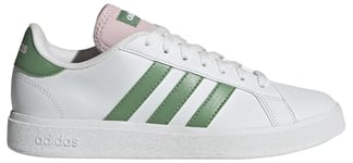 adidas Women's Grand Court Base 2.0 Shoes Non-Football Low, Cloud White/preloved Green/Clear Pink, 7.5 UK