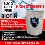 Biotin Tablets 365 1 years supply High Strength Strong Hair & Nails Supplement