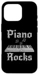 Coque pour iPhone 16 Pro Piano Rocks, pianiste musicien rock Goth