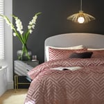 Habitat Geo Velvet Blush Pink Bedding Set - Kingsize