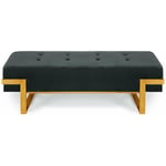 Cotecosy - Banquette Istanbul Velours Noir Pieds Or