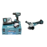 Perceuse visseuse 18V LXT (2x5,0 Ah) en MAKPAC - MAKITA DDF485RTJ & DGA504Z - Mini-meuleuse à batterie 18V lithium-ion 125 mm BL seule machine sans chargeur ni batterie Noir 60 x 450 mm