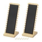 2pcs Wooden Necklace Display Stands Necklace Bracelets Chains Organizer Black