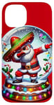 iPhone 14 Mexican Santa Claus Dabbing Christmas Sombrero Cholo Case