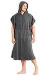 CityComfort Peignoir de Bain Poncho Plage à Capuche Serviette Natation Surf Homme Femme (S-M, Gris Anthracite)