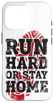 iPhone 16 Pro Running Runner Half Marathon Vintage Run Hard Or Stay Home Case