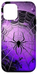 iPhone 13 Cute Purple Spider Strange & Unusual Spider Web Purple Black Case