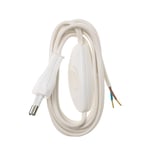 NETTKABEL PL 2X0.75MM2 M/BRYTER 2,5METER HVIT