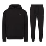 Nike Jordan Brooklyn Fleece Mens Pull Over Hooded Tracksuit in Black material_cotton - Size X-Large