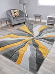 Gold Ochre Grey Silver Floor Rugs Small Extra Large Sizes Thick Soft Pile Cheap