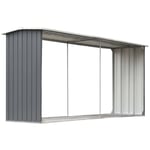 Vidaxl - Abri de stockage de bois Acier galvanisé 330x92x153 cm Gris