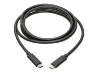 Eaton Tripp Lite Series Usb-C Cable (M/M) - Usb 3.2, Gen 1 (5 Gbps), 5A Rating, Thunderbolt 3 Compatible, 6 Ft. (1.83 M) - Usb-Kabel - 24 Pin Usb-C (Hann) Til 24 Pin Usb-C (Hann) - Usb 3.1 Gen 1 / Thunderbolt 3 - 1.8 M - Svart