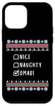 iPhone 12 mini Nice, Naughty, Omari Christmas Ugly Sweater Style Case