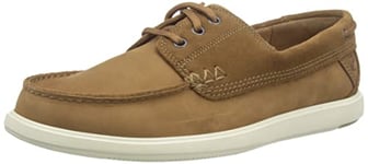 Clarks Men's Bratton Boat Shoe, Dark Tan Nubuck, 7.5 UK