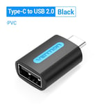 Vention Adaptateur USB C vers USB Câble OTG Type C vers USB 3.0 2.0 Adaptateur de câble femelle pour MacBook Pro Adaptateur Xiaomi Huawei Type-C, Noir 2.0 PVC CDTB0- 15cm