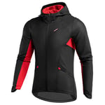 ROCKBROS Veste de Cyclisme Homme d'hiver Polaire, Veste VTT Homme Thermique Coupe-vent, Veste de Sport Respirant Chaud pour Hommes Femmes Noir XXL