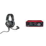 Audio-Technica BPHS1 Broadcast Series Broadcast Stereo Headset & Focusrite Scarlett Solo 3rd Gen USB Audio Interface, for the Guitarist, Vocalist, Podcaster or Producer, Studio Quality Sound