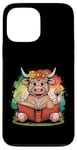 Coque pour iPhone 13 Pro Max Livre de classement de la ferme Motif vache écossaise Highland