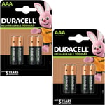 8 x AAA Duracell  Rechargeable 900 mAh  Batteries 900mAh Ultra pre Charged