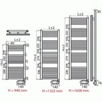 Radiateur Fléche électrique blanc L 600 H1658 1000 watts IRSAP