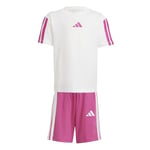 adidas Unisex Kids ESSENTIALS T-SHIRT SET, white/semi lucid fuchsia, 5-6 Years