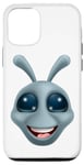 Coque pour iPhone 12/12 Pro Alien Gris Gris Fun Personnage de dessin animé drôle