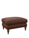 John Lewis Camber Leather Footstool, Light Leg